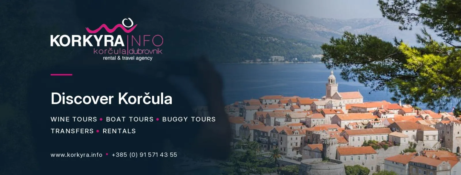 Discover Korčula — Korkyra Info boat tours, wine tours, buggy tours, transfers and rentals